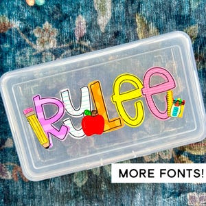 Personalized Pencil Boxes - Pencil Pouch - Pocket Folder with Prongs - Zipper Pouch-  Back to school - UVDTF Kindergarten first second third