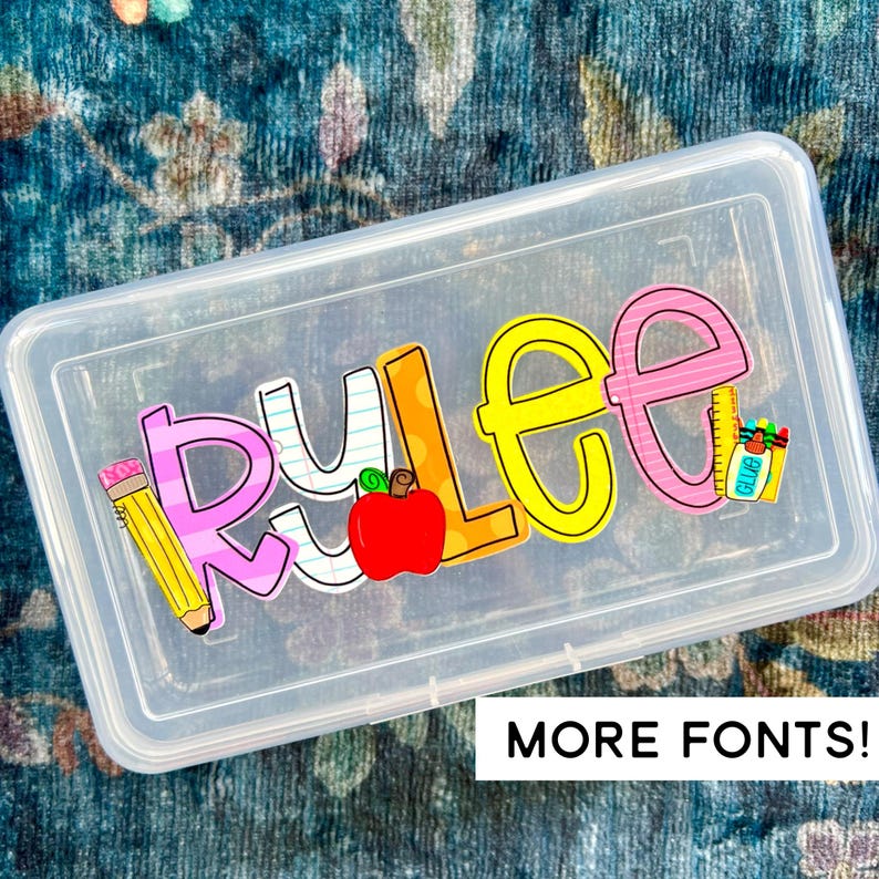 Personalized Pencil Boxes - Pencil Pouch - Pocket Folder with Prongs - Zipper Pouch- Back to school - UVDTF Kindergarten first second third image 1