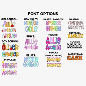 Personalized Pencil Boxes - Pencil Pouch - Pocket Folder with Prongs - Zipper Pouch- Back to school - UVDTF Kindergarten first second third image 10