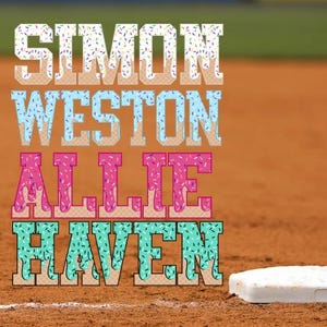 Set of 2 - Baseball Ice Cream Sprinkle Drip Helmet Bat Sticker - Little League Tball name UVDTF Decal Softball / baseball