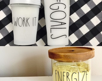 Farmhouse Inspired DECAL - Rae Dunn Inspired - Word Sticker- Sticks anywhere! Create your own wording! DECAL ONLY