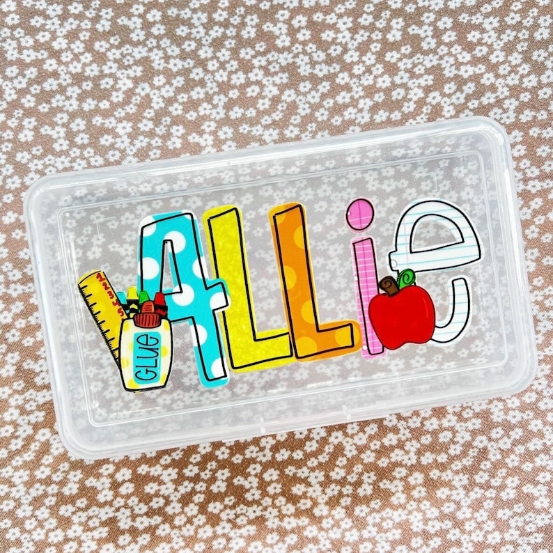 Personalized Pencil Boxes - Pencil Pouch - Pocket Folder with Prongs - Zipper Pouch- Back to school - UVDTF Kindergarten first second third image 2