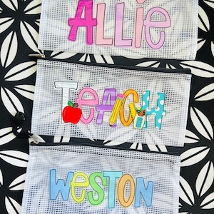 Personalized Pencil Boxes - Pencil Pouch - Pocket Folder with Prongs - Zipper Pouch- Back to school - UVDTF Kindergarten first second third image 3