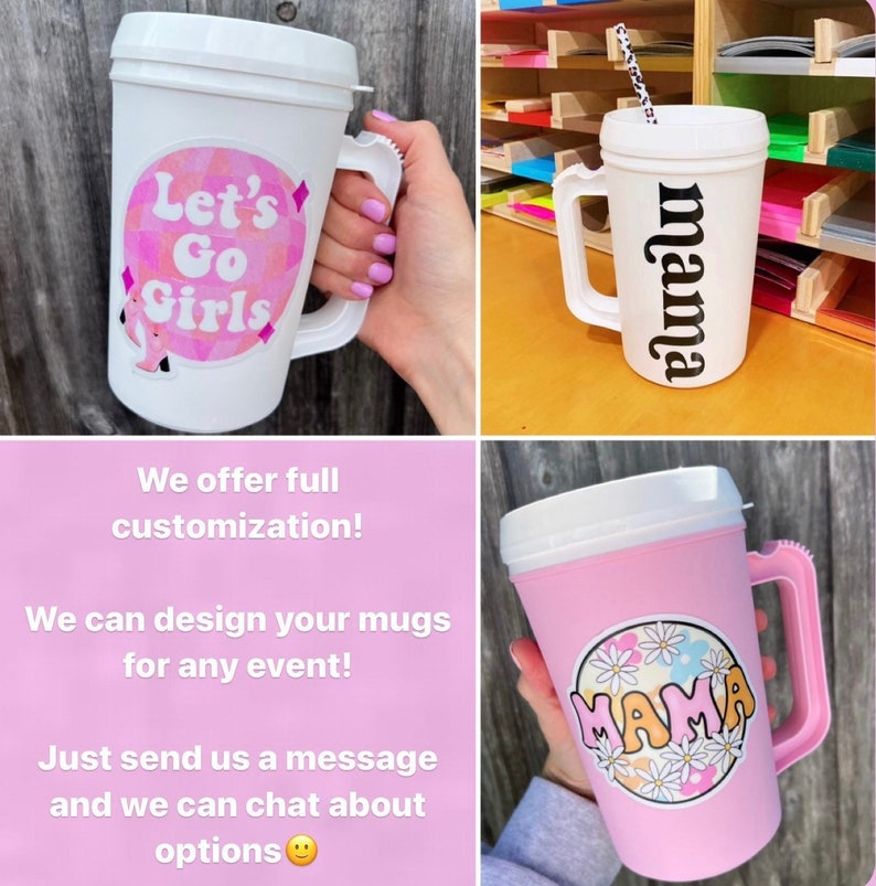 22oz or 34oz MEGA MUG! Double Wall Insulated Hot/Cold Thermos Mug - Hospital Mug- Blank (decal NOT included) Retro 90s Trucker Mug-Mega Mugs