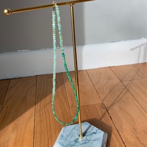 Handmade Ombre Chrysoprase Gemstone Necklace Dainty Boho Necklace Green Jewelry Gift for Her
