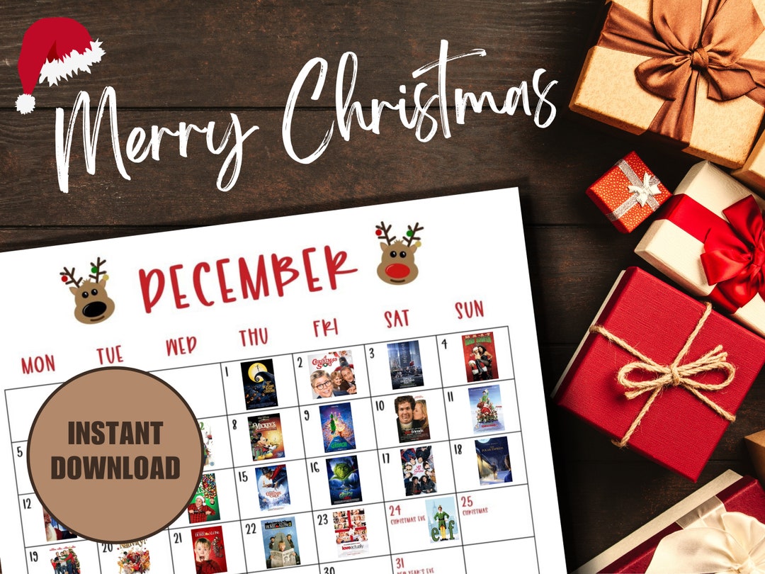Christmas Movie Calendar Template