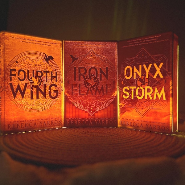 Book Light Shelf Decor - Multicolour Fourth wing inspired Book light - Multicolour Fantasy Book Light - Shelf Decor, Book Lamp, Book light