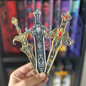 Dagger fantasy Bookmarks – 3D Printed Set of 3 - For readers who like their stories with a sharp edge.