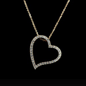 Swarovski Swan White Clear Crystal Stone Heart Shaped Pendant Necklace