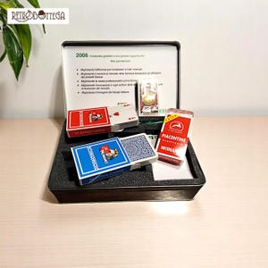 GIESSE metalen doos met geplastificeerde poker- en piacentinekaarten