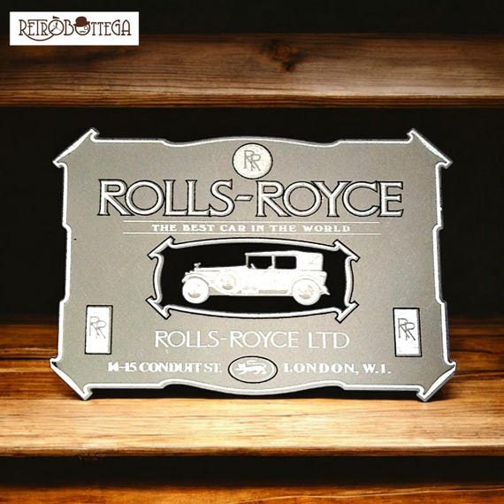Vintage Rolls-royce Advertising Mirror Art Deco Design in Silver