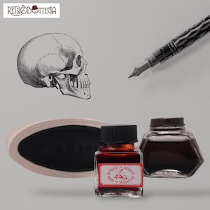 Set da scrittura vintage inchiostri e tampone di carta assorbente