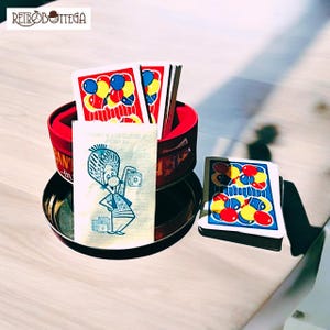 Jeu de cartes en boîte métallique Mercante in Fiera DAL NEGRO années 80
