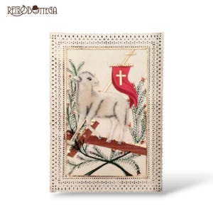 Carte de vœux vintage en cuir d'agneau perforé en velours avec détails en tissu