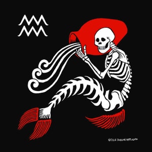 Autocollant en vinyle « Horrorscope » Verseau