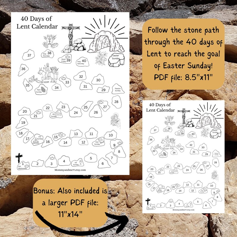 Lent Path Lent Projects for Kids: Lent Calendar & Resolutions (PDF Printable) - Etsy