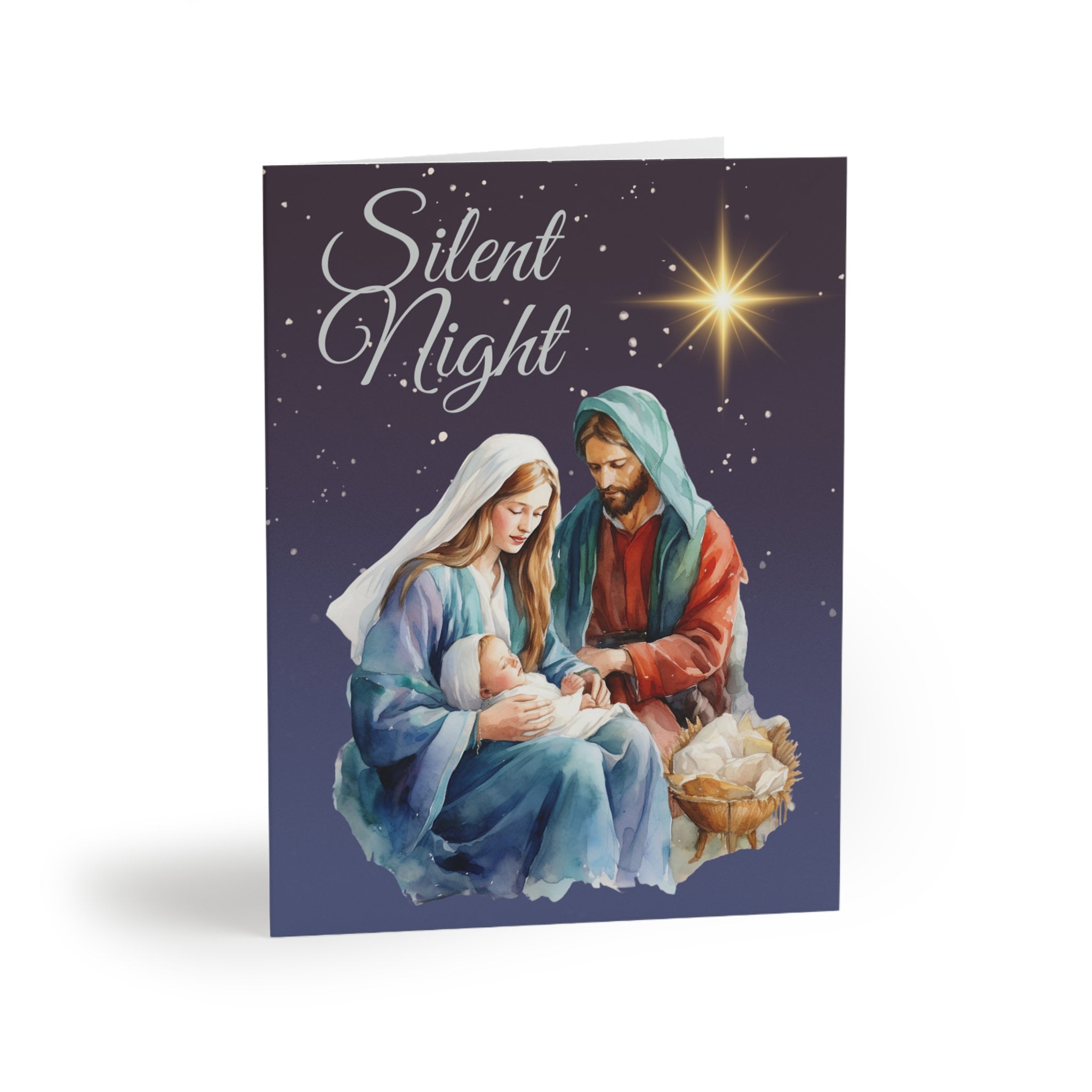Pack Of 6 Silent Night Holy Night Charity Christmas Cards