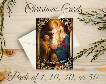 Holy Family Christmas Cards: Religious Nativity Greeting Cards