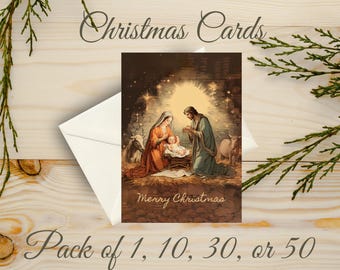 Nativity Christmas Cards: Religious Holiday Greeting Cards (5x7 in)