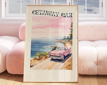 Getaway Car Digital Print | Music Wall Art | Taylor Art | Modern Art Print | Modern Wall Decor | Aesthetic Prints | Collage Wall Art | Pink
