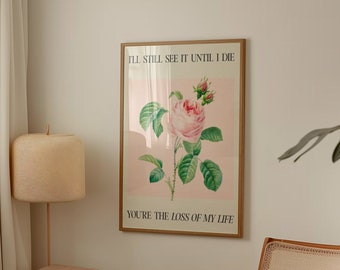 loml Digital Print | Botanical Print | Music Wall Art |  Aesthetic Print | Bedroom Decor | Tortured Poets Print