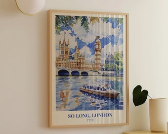 So Long London Digital Print | Music Wall Art |  Aesthetic Print | Bedroom Decor | Girly Print | City Print