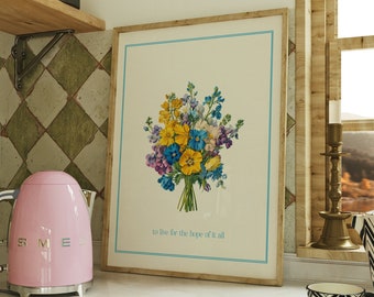 For The Hope Of It All Digital Print | Botanical Print | Music Wall Art | Aesthetic Prints | Taylor Art | Bedroom Decor | August Print
