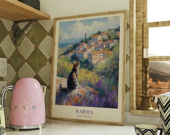 Karma Digital Print | Music Wall Art | Aesthetic Print | Midnights Print | Bedroom Print | Watercolour Art | Girly Wall Art | Cat Print