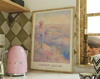 Cowboy Like Me Digital Print | Music Wall Art | Evermore Print | Aesthetic Print | Bedroom Decor | Girly Print | Watercolour Print