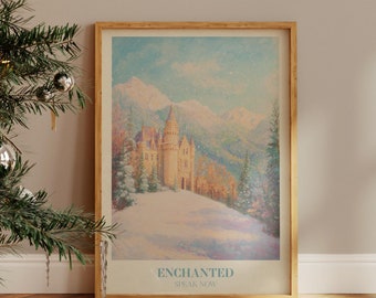 Enchanted Digital Print | Music Wall Art | Christmas Print | Christmas Gift | Watercolour Art | Girly Wall Art