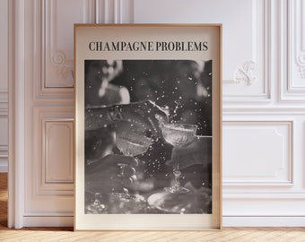 Champagne Problems Digital Print | Music Wall Art | Aesthetic Prints | Taylor Art | Bedroom Decor | Black and White Print