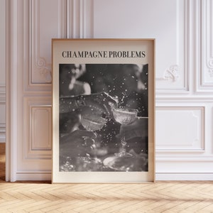 Impresión digital con problemas de champán, Arte de pared musical, Impresiones estéticas, Arte Taylor, Decoración de dormitorio, Impresión en blanco y negro