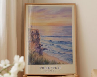 Tolerate It Digital Print | Music Wall Art | Aesthetic Print | Evermore Print | Bedroom Print | Watercolour Art | Girly Wall Art | Eras Tour