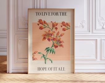 To Live For The Hope Of It All Digital Print | Music Wall Art | Aesthetic Prints | Taylor Art | Bedroom Decor | Doom Room Art | August Print