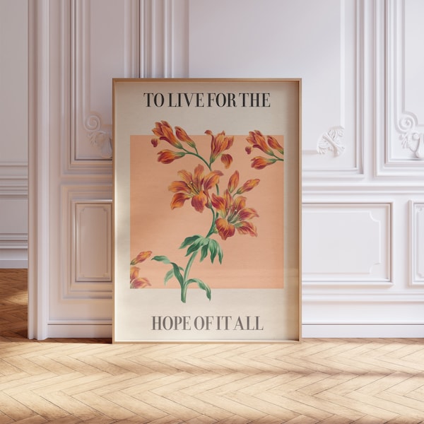 To Live For The Hope Of It All Digital Print | Music Wall Art | Aesthetic Prints | Taylor Art | Bedroom Decor | Doom Room Art | August Print