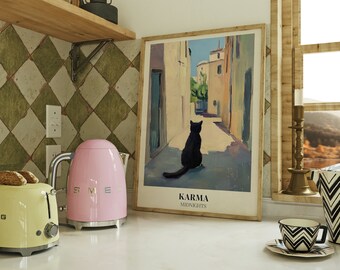 Karma Digital Print | Music Wall Art | Aesthetic Print | Midnights Print | Bedroom Print | Matisse Art | Girly Wall Art | Black Cat Print