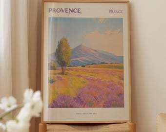 Provence Digital Print | France Travel Wall Art | Cottagecore Decor | Lavender Print | France Travel Gift | Bedroom Decor