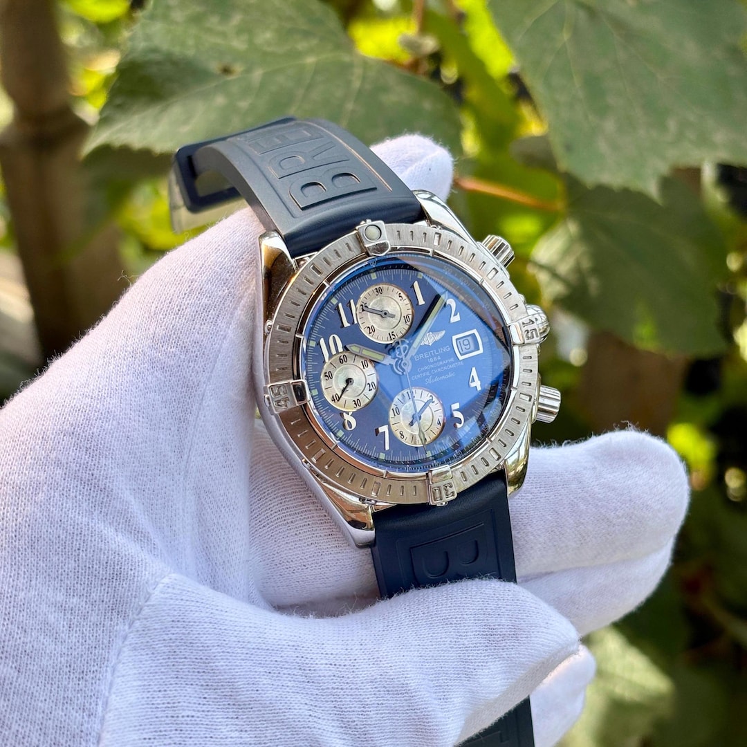 BREITLING 1884 CHRONOGRAPHE 39MM 2/TONE WATCH W/BLACK