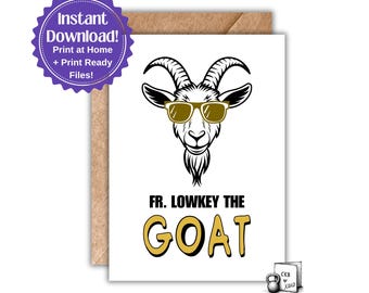 Funny Gen Z GOAT Card: Printable Greeting Card (5x7", Digital Download