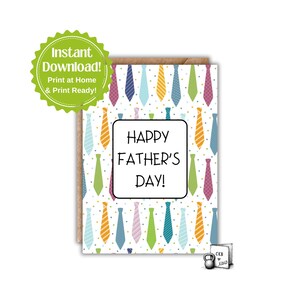 Carte de fête des pères | Cartes Papa | carte de vœux | Amoureux des cravates | calembours | N'OUBLIEZ PAS votre père ordinaire | Téléchargement numérique imprimable