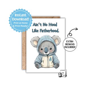 Carte de fête des pères | Cartes Papa | La paternité n'est pas la même chose | Bébé fille/garçon | Carte drôle | Bébés koalas | Téléchargement numérique imprimable