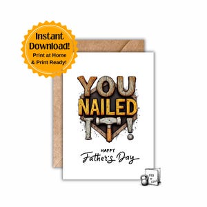 Karte zum Vatertag | Papa Karte | Karte für Ihn | Werkzeugliebhaber | Baumeister Handyman Karte | Werkzeugkarte | Lustige Vatertagskarte | Du hast es geschafft!
