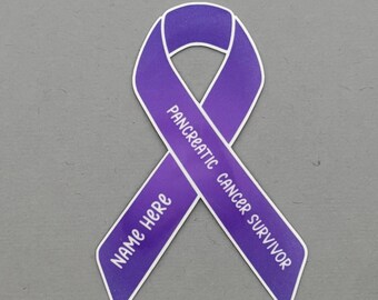 Pancreatic Cancer Survivor Custom Ribbon Sticker | Pancreatic Cancer Sticker | Pancreatic Cancer Awareness | Water Resistant Sticker