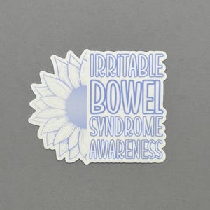 Irritable Bowel Syndrome Awareness Sunflower Sticker | IBS Awareness | IBS Sticker | Irritable Bowel Syndrome Awareness | Water Resistant
