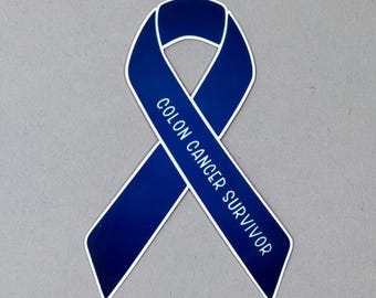 Colon Cancer Survivor Ribbon Sticker | Colon Cancer Sticker | Colon Cancer Awareness | Water Resistant Sticker