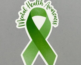 Mental Health Awareness Ribbon Sticker | Mental Health Awareness | Mental Health Sticker | Water Resistant Sticker