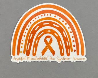 Amplified Musculoskeletal Pain Syndrome Awareness Rainbow Sticker: AMPS - Water Resistant