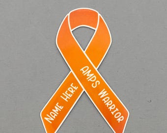 AMPS Warrior Custom Ribbon Sticker | Amplified Musculoskeletal Pain Syndrome Awareness | AMPS Awareness Sticker | Water Resistant Sticker