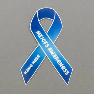 ME/CFS Awareness Custom Ribbon Sticker | Myalgic encephalomyelitis/chronic fatigue syndrome Sticker | Chronic Fatigue | Water Resistant