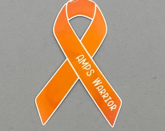 AMPS Warrior Ribbon Sticker: Amplified Musculoskeletal Pain Syndrome - Water Resistant